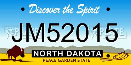 JM52015 North Dakota License Plate