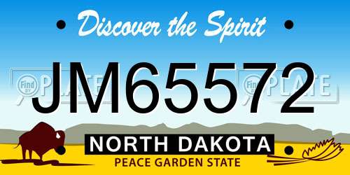 JM65572 North Dakota License Plate
