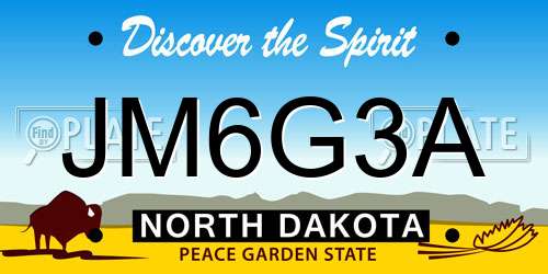 JM6G3A North Dakota License Plate