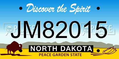 JM82015 North Dakota License Plate