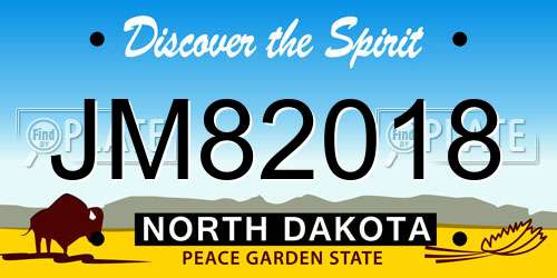 JM82018 North Dakota License Plate