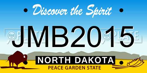 JMB2015 North Dakota License Plate