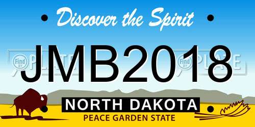 JMB2018 North Dakota License Plate