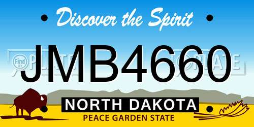 JMB4660 North Dakota License Plate