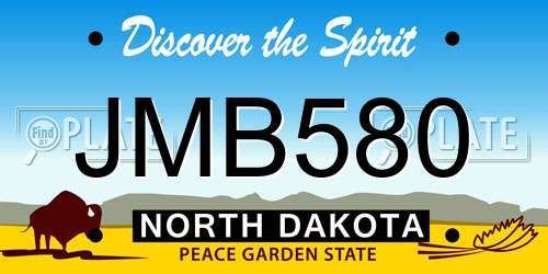 JMB580 North Dakota License Plate