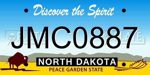 JMC0887 North Dakota License Plate