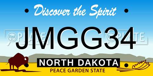 JMGG34 North Dakota License Plate