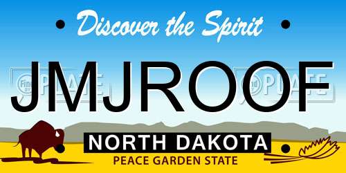 JMJROOF North Dakota License Plate