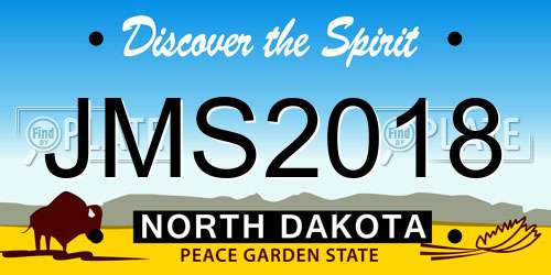JMS2018 North Dakota License Plate