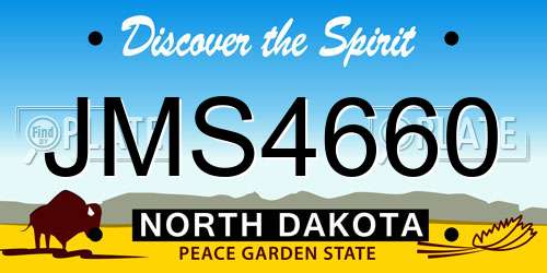 JMS4660 North Dakota License Plate