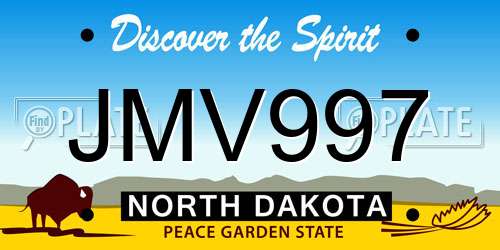 JMV997 North Dakota License Plate
