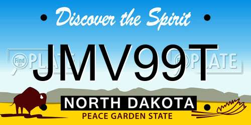 JMV99T North Dakota License Plate