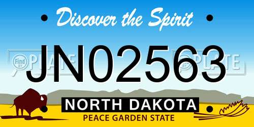 JN02563 North Dakota License Plate