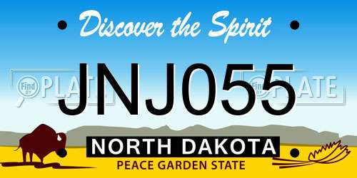 JNJ055 North Dakota License Plate