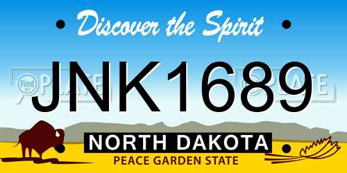 JNK1689 North Dakota License Plate