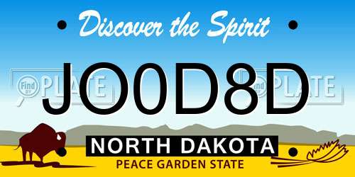 JO0D8D North Dakota License Plate
