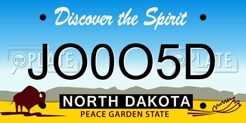 JO0O5D North Dakota License Plate