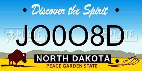 JO0O8D North Dakota License Plate