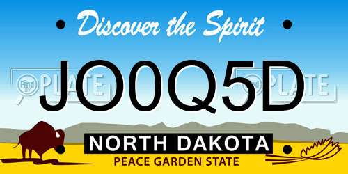 JO0Q5D North Dakota License Plate