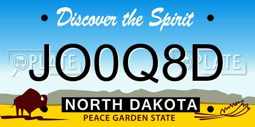 JO0Q8D North Dakota License Plate