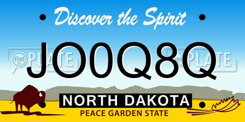 JO0Q8Q North Dakota License Plate