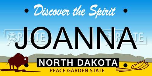 JOANNA North Dakota License Plate