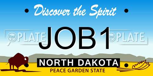 JOB1 North Dakota License Plate