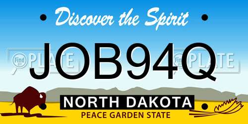 JOB94Q North Dakota License Plate