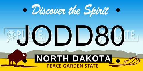 JODD80 North Dakota License Plate