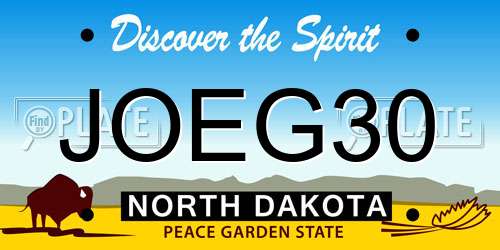 JOEG30 North Dakota License Plate