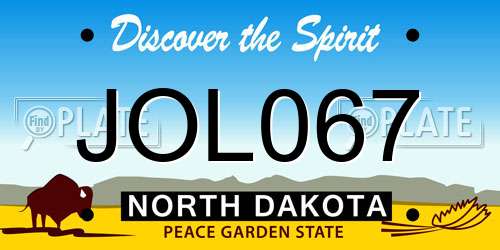 JOL067 North Dakota License Plate