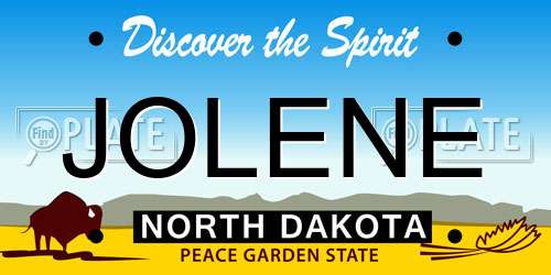 JOLENE North Dakota License Plate