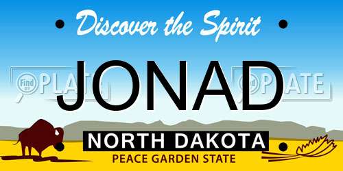 JONAD North Dakota License Plate