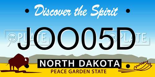 JOO05D North Dakota License Plate