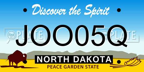 JOO05Q North Dakota License Plate