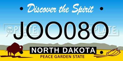 JOO08O North Dakota License Plate