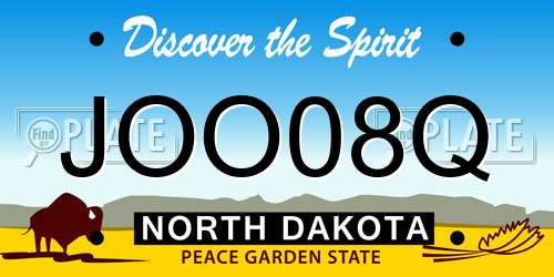 JOO08Q North Dakota License Plate