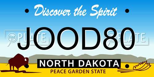JOOD80 North Dakota License Plate
