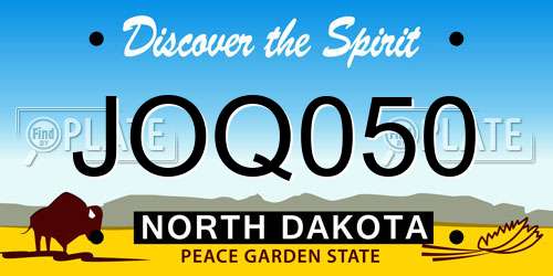 JOQ050 North Dakota License Plate
