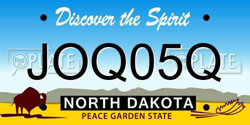 JOQ05Q North Dakota License Plate