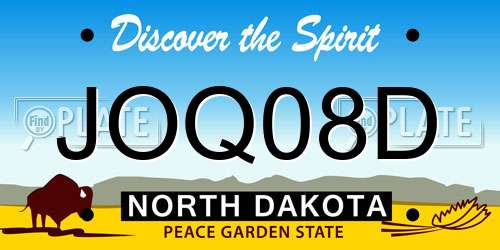 JOQ08D North Dakota License Plate