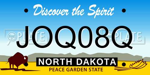 JOQ08Q North Dakota License Plate