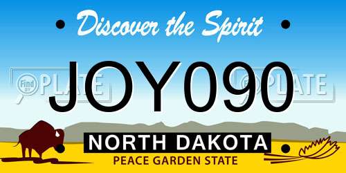 JOY090 North Dakota License Plate