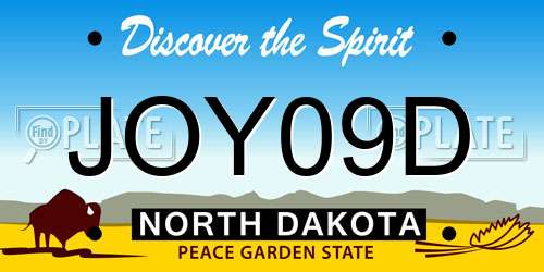 JOY09D North Dakota License Plate