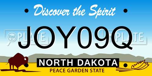 JOY09Q North Dakota License Plate