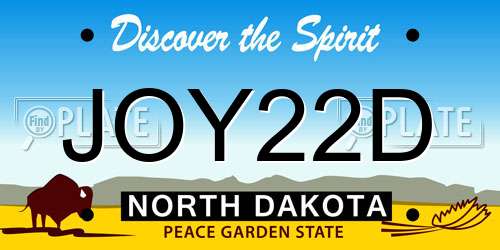 JOY22D North Dakota License Plate