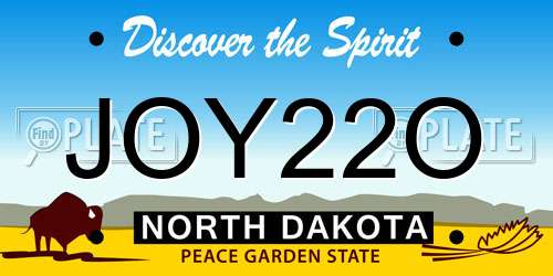 JOY22O North Dakota License Plate