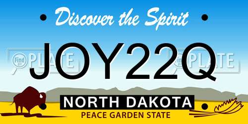 JOY22Q North Dakota License Plate