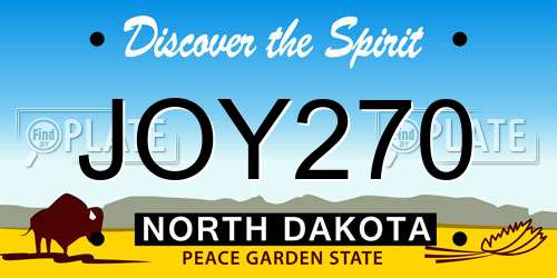 JOY270 North Dakota License Plate