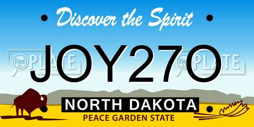 JOY27O North Dakota License Plate